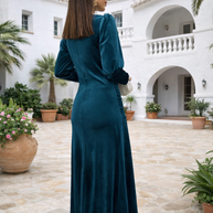 Vestido Sicilia azul petróleo