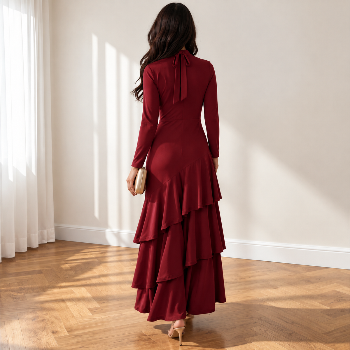 Vestido Carolina Rojo Vino