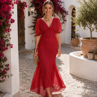 Vestido Helena Gasa Vino