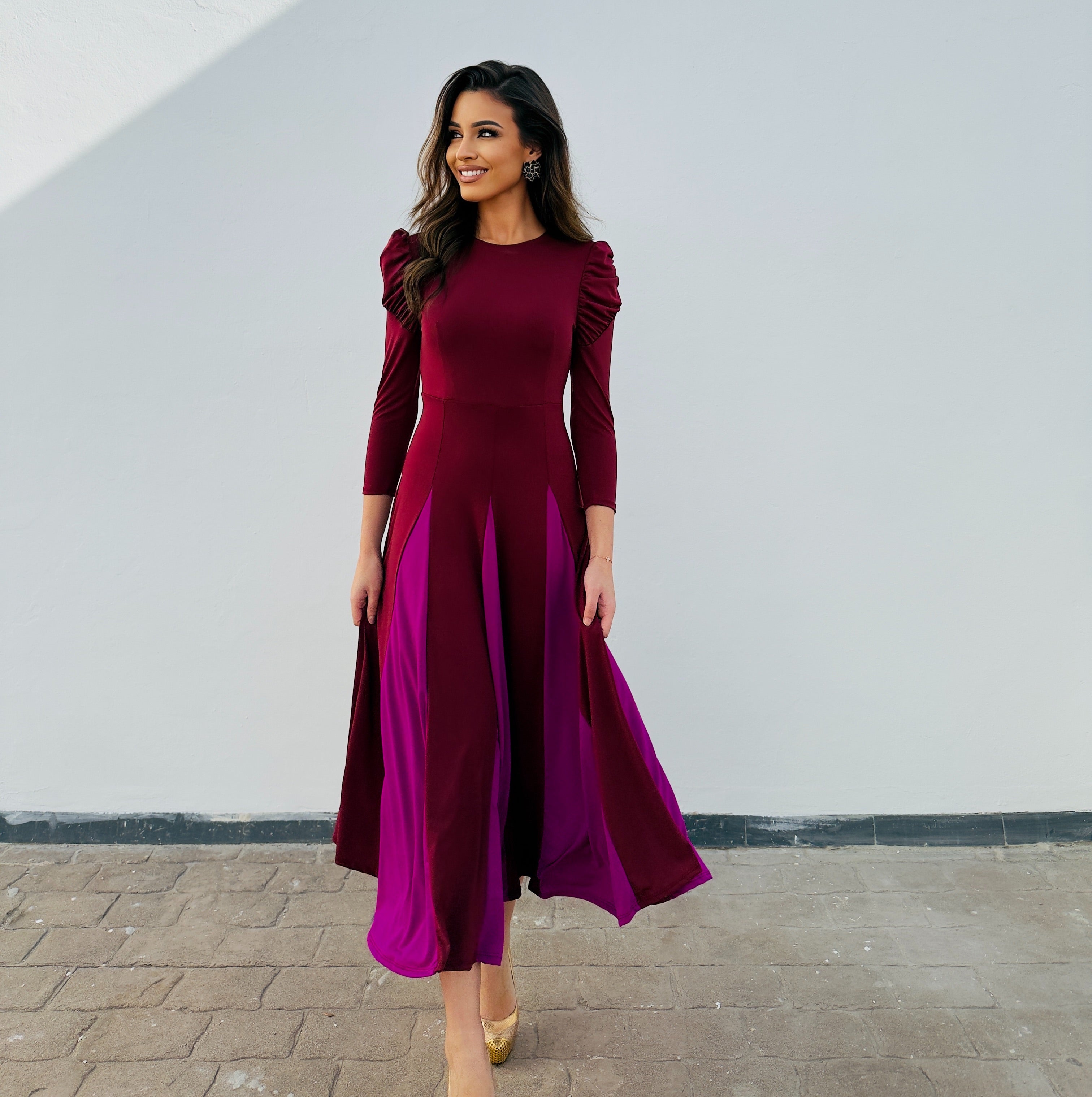 Vestido Tita Burdeos