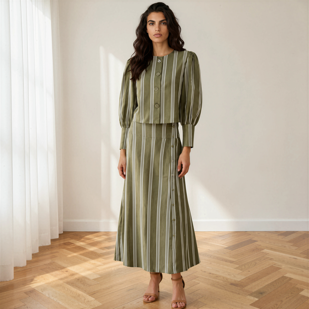 Conjunto Rita verde Rayas