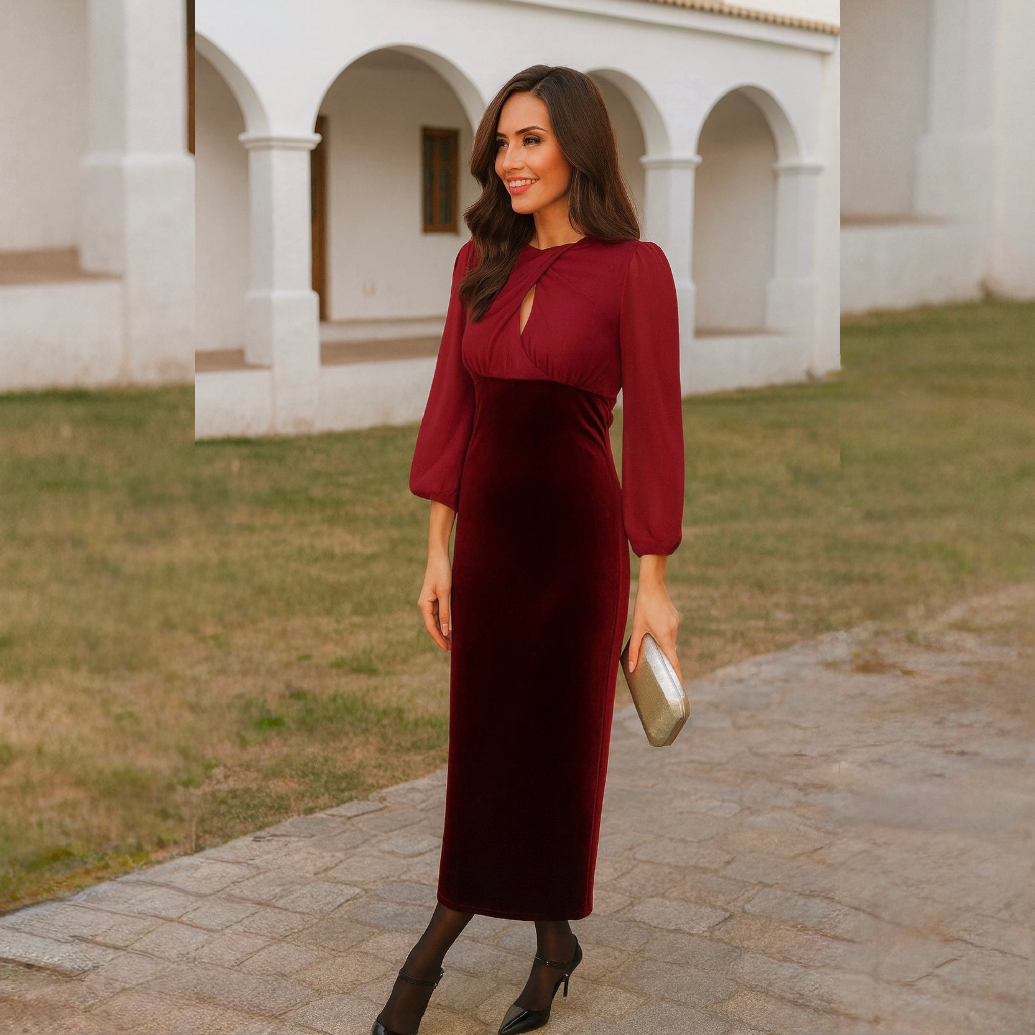 Vestido Layla Burdeos