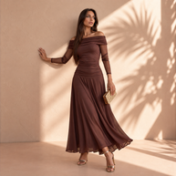 Vestido Teresa Marrón