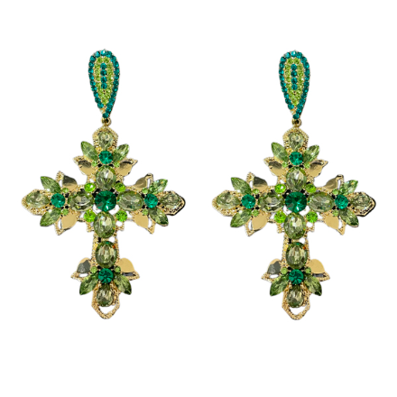 Pendientes Cruz Zoria Verdes