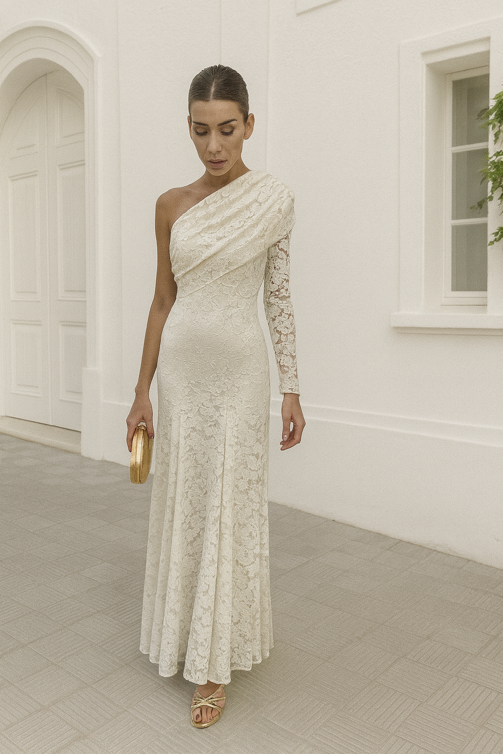 Vestido Marlene Blanco roto