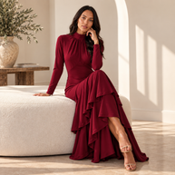 Vestido Carolina Rojo Vino