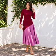 Vestido Clarissa Otoño Burdeos/malva
