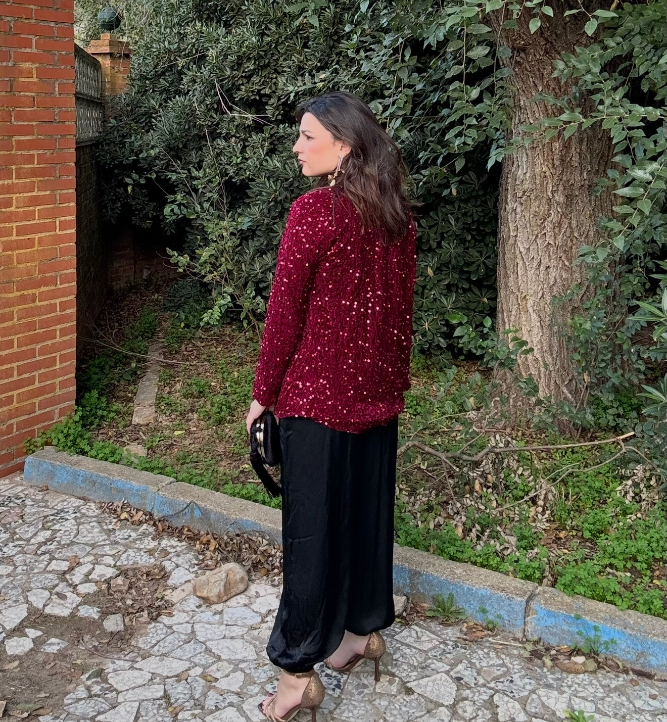 Blazer lentejuelas Leire rojo