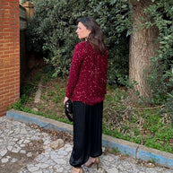 Blazer lentejuelas Leire rojo