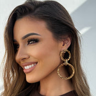 Pendientes Cristal Dorado