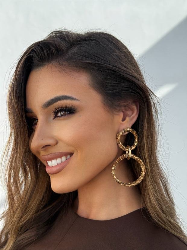 Pendientes Cristal Dorado