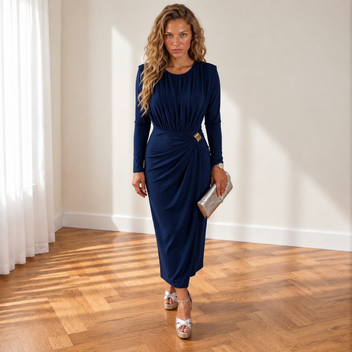 Vestido Lourdes Azul Marino