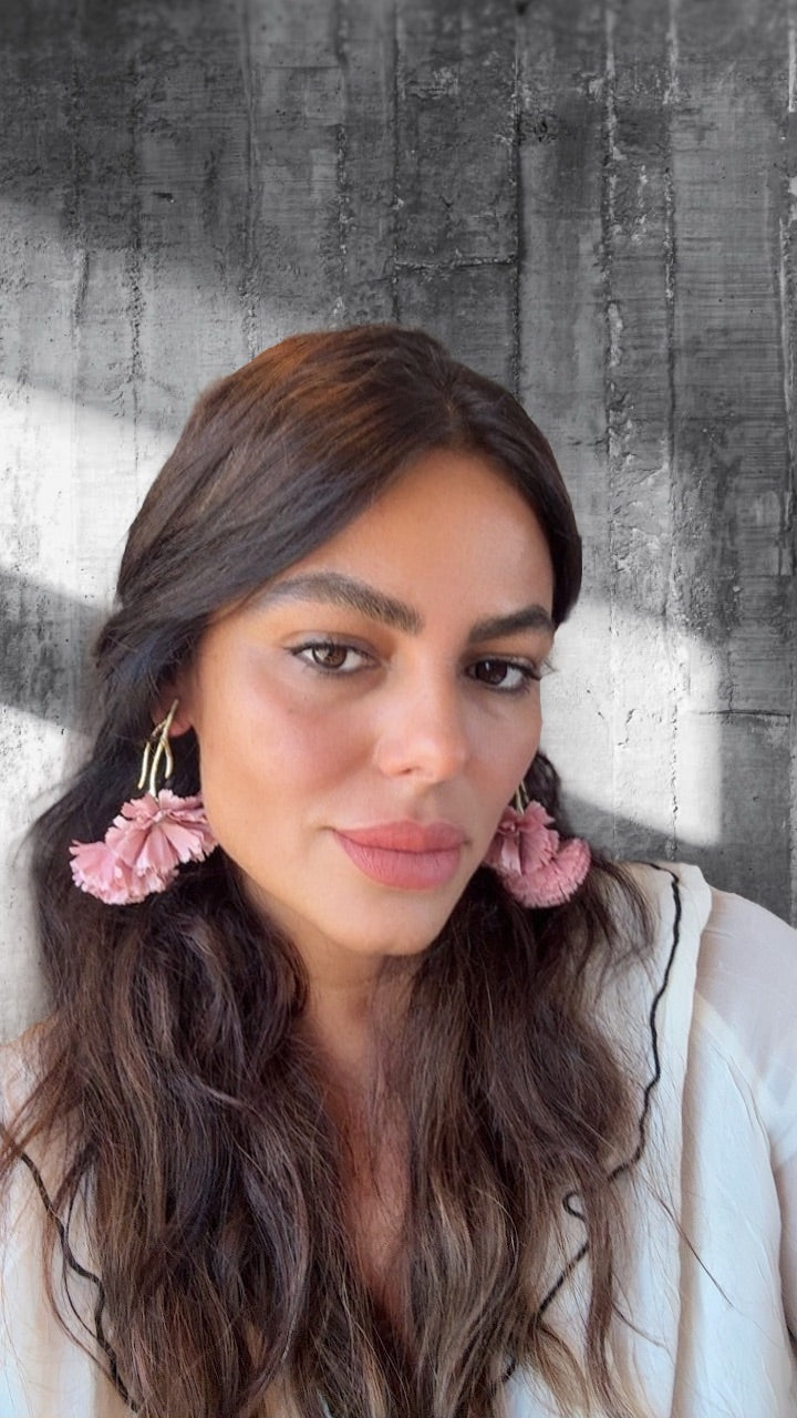Pendientes Claveles rosas