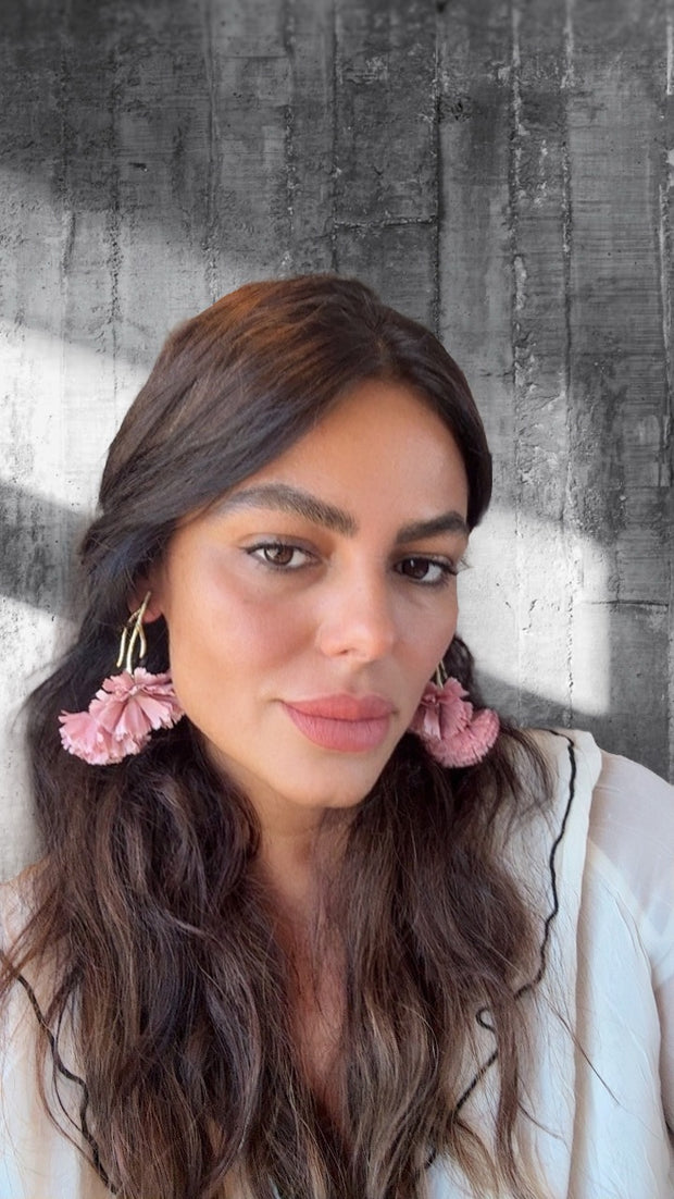 Pendientes Claveles rosas