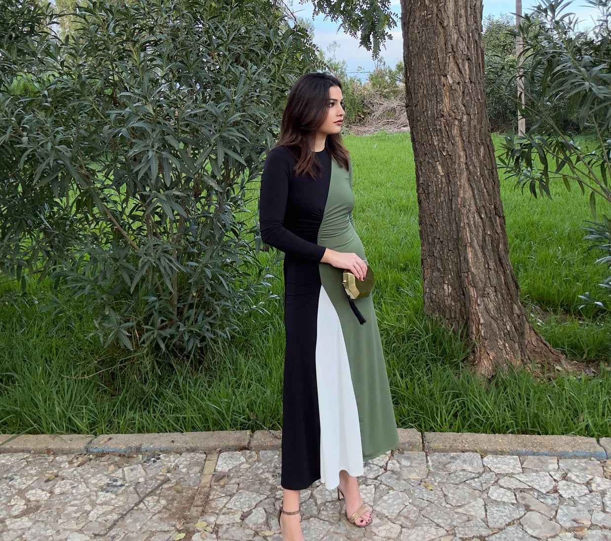 Vestido Tricolor Noa Verde