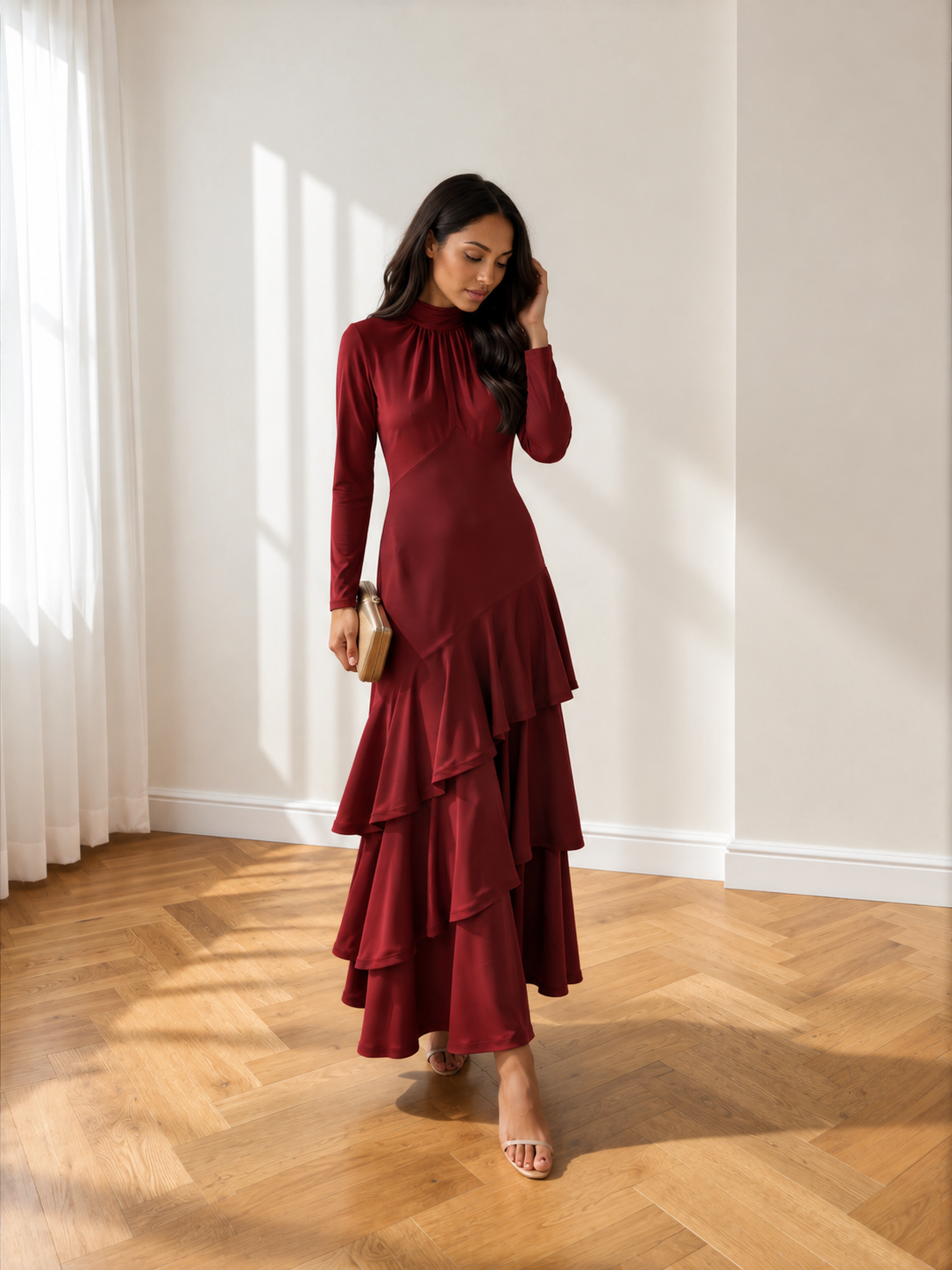 Vestido Carolina Rojo Vino