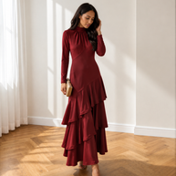 Vestido Carolina Rojo Vino