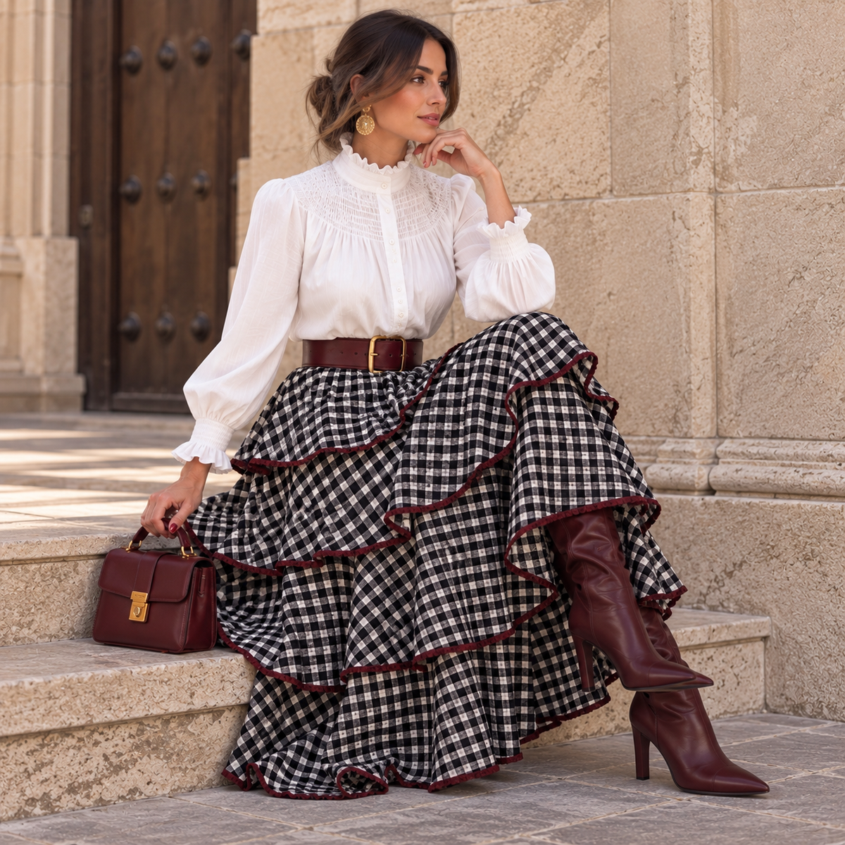 Falda Verona Blanco&negro