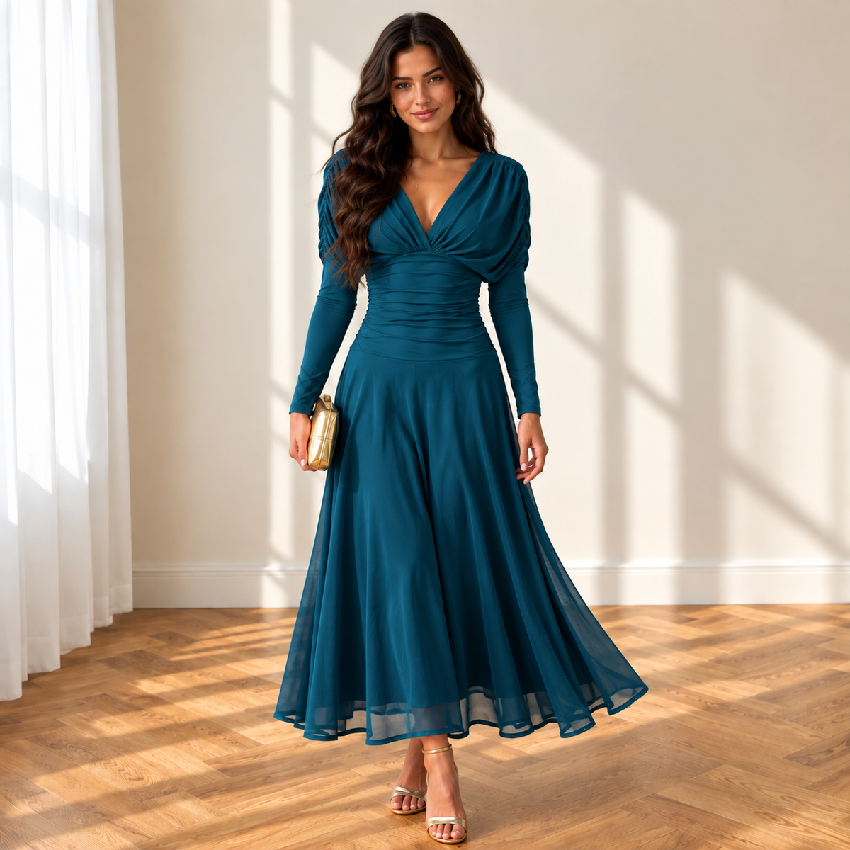 Vestido Talía petróleo