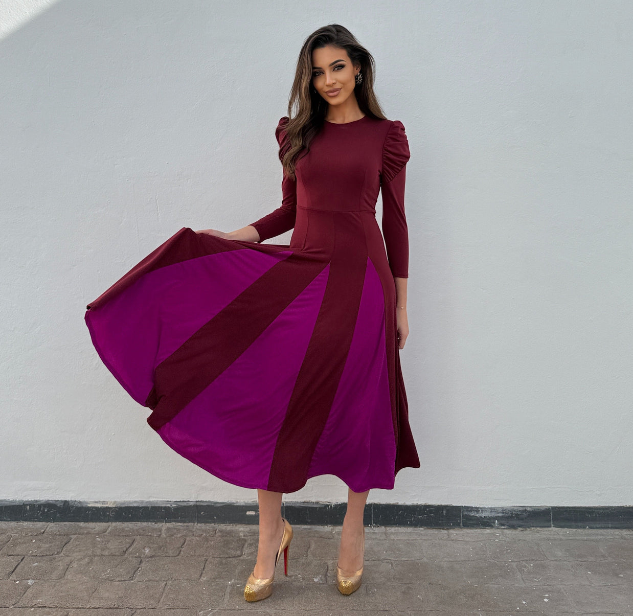 Vestido Tita Burdeos