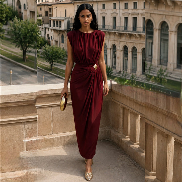Vestido Lourdes/ Primavera Rojo vino