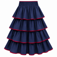 Falda Lía volantes Azul Marino