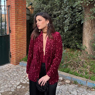 Blazer lentejuelas Leire rojo