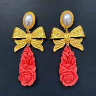 Pendientes Luciana lazo coral
