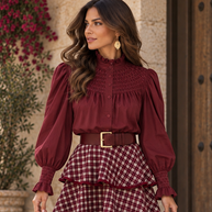 Falda  Verona Burdeos
