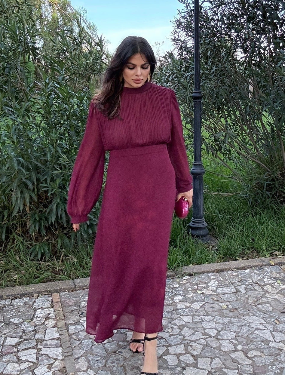 Vestido Habana Burdeos