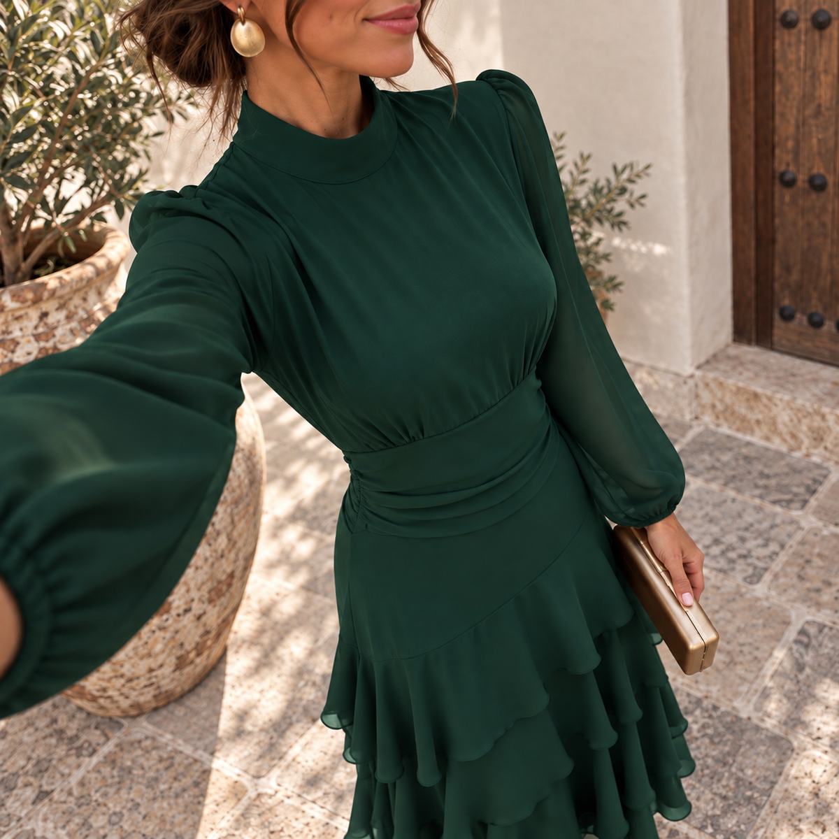 Vestido Ornella verde Botella