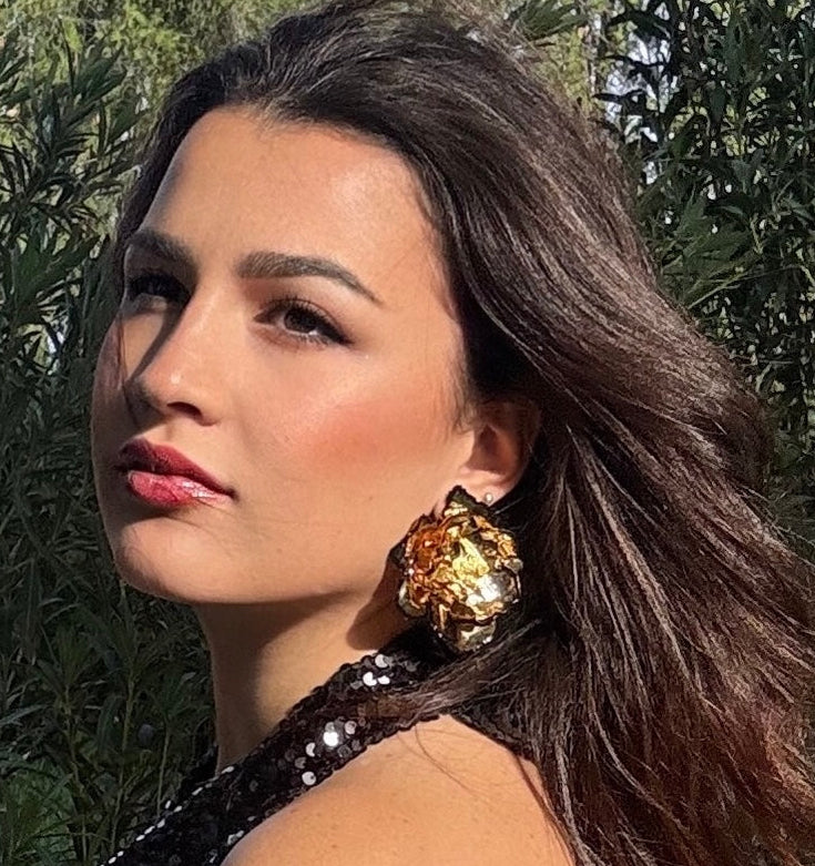 Pendientes Maxi flor Golden
