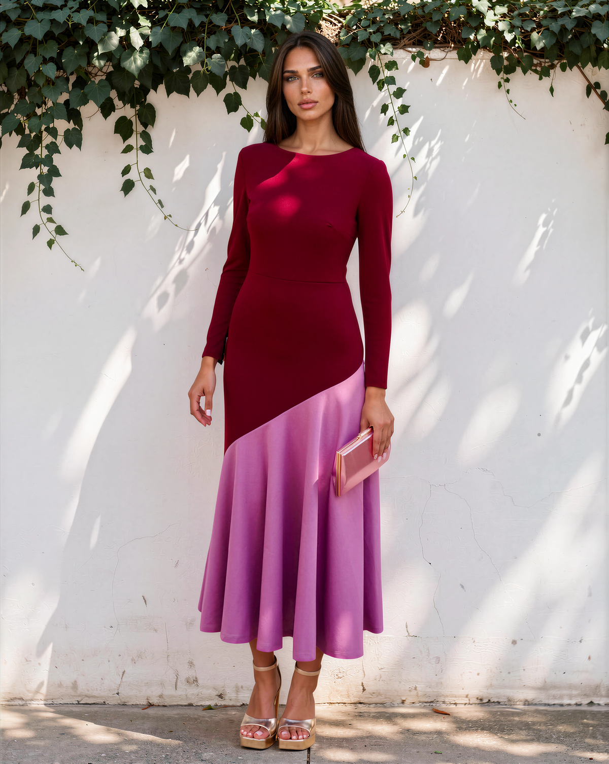 Vestido Clarissa Otoño Burdeos/malva