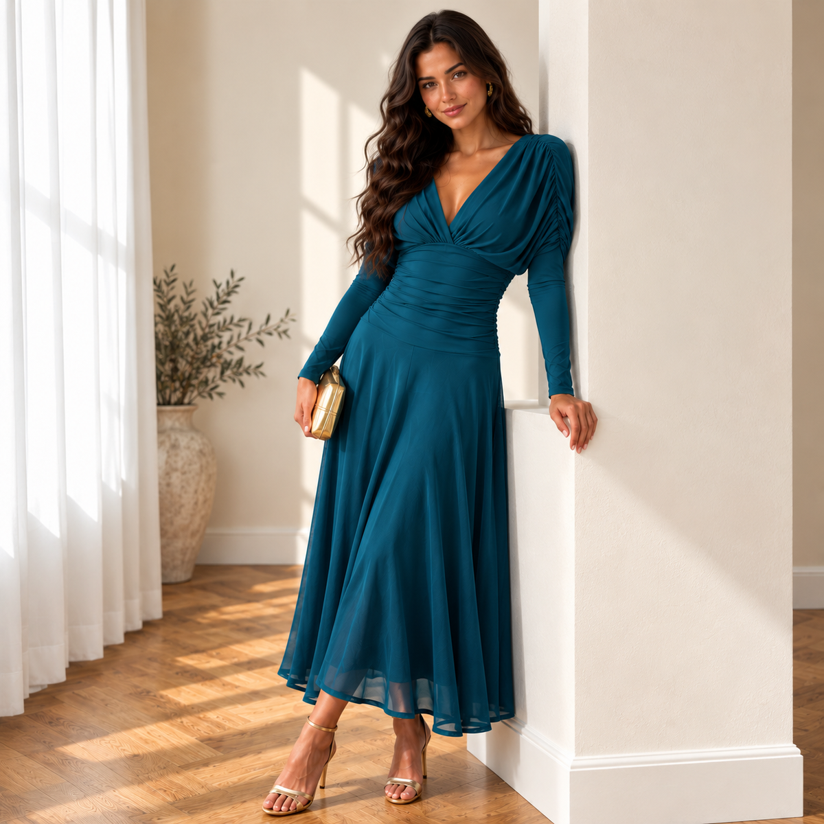 Vestido Talía petróleo