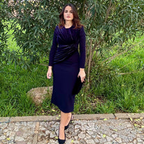 Vestido Vergara Terciopelo Azul marino