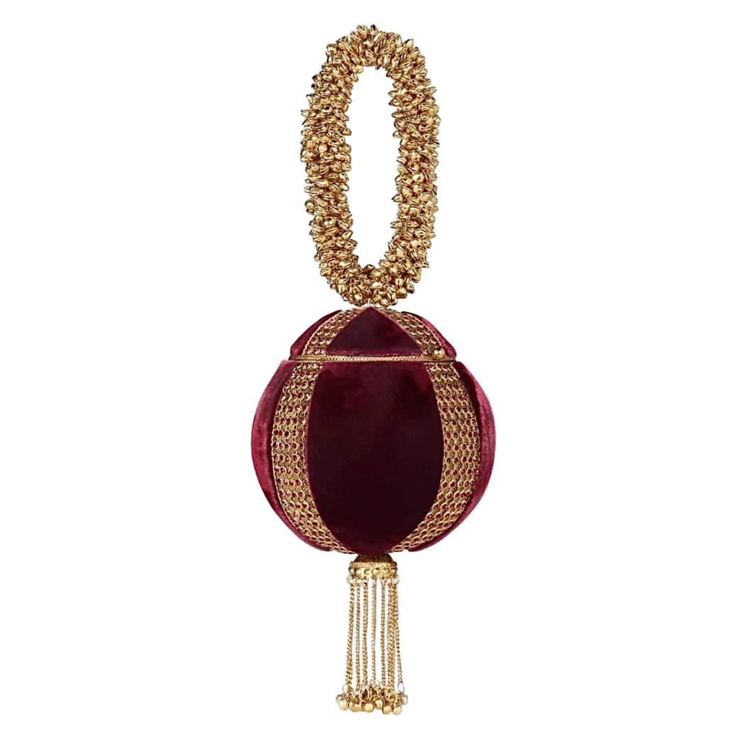 Bolso bombonera terciopelo Burdeos