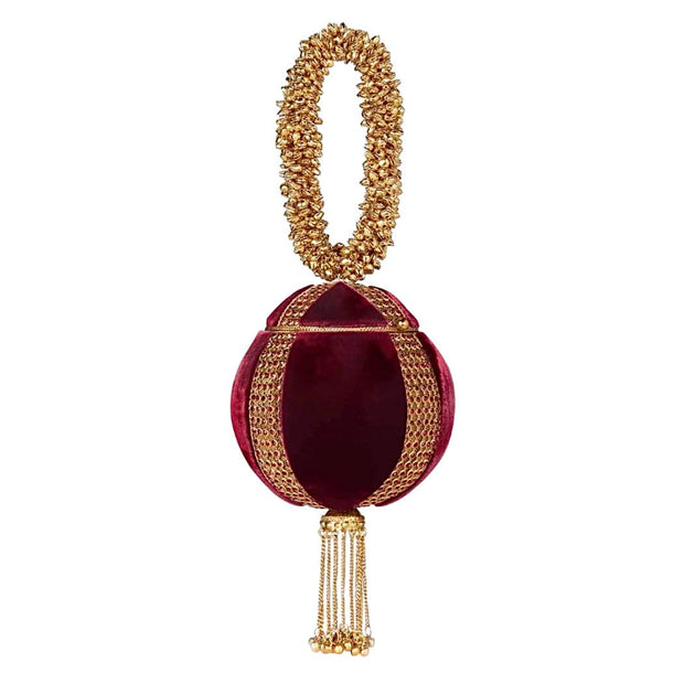 Bolso bombonera terciopelo Burdeos