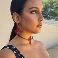 Choker y pendientes Cruces Fiorela