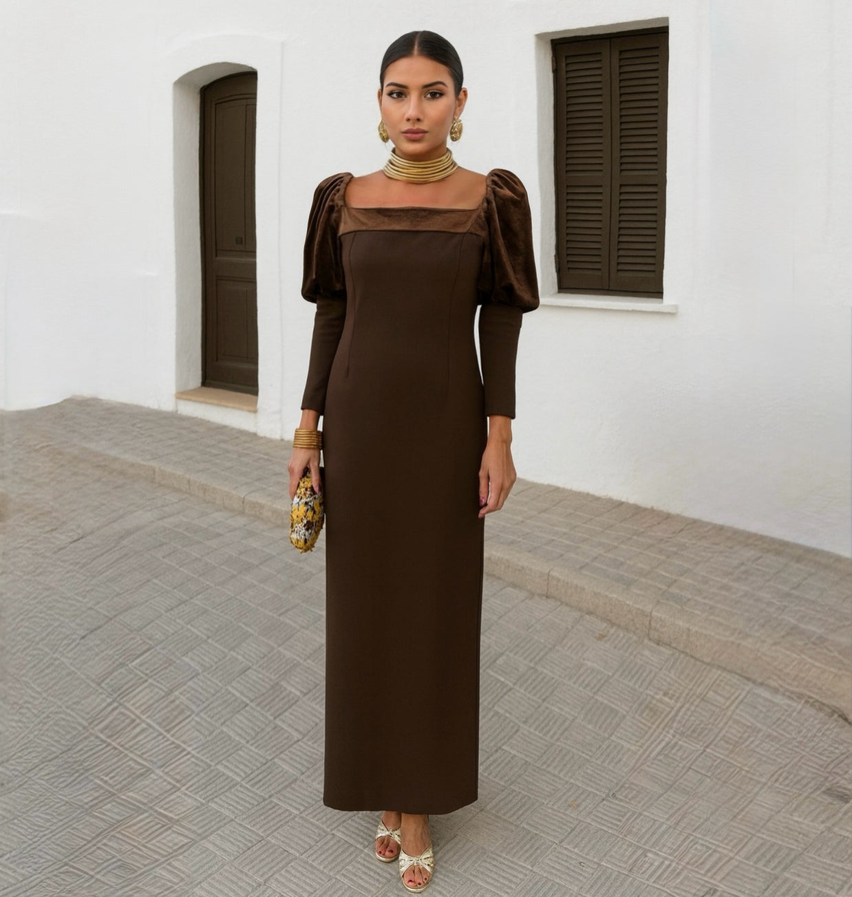 Vestido Elvira Marrón