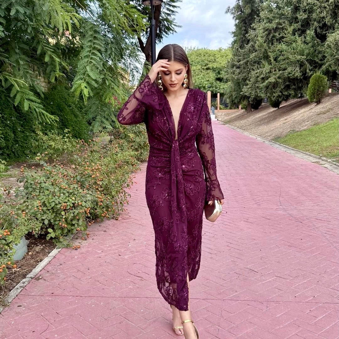 Vestido Dafne Burdeos