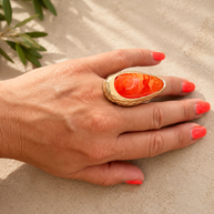Anillo pétalo naranja