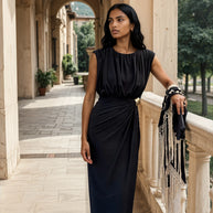 Vestido Lourdes / primavera Negro