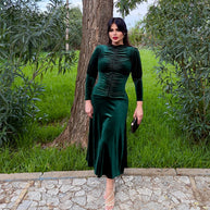 Vestido Sicilia Verde terciopelo
