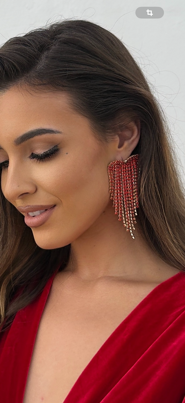 Pendientes Corazón cascada cristal