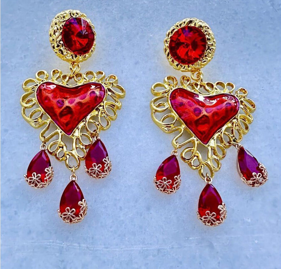 Pendientes corazón viviana