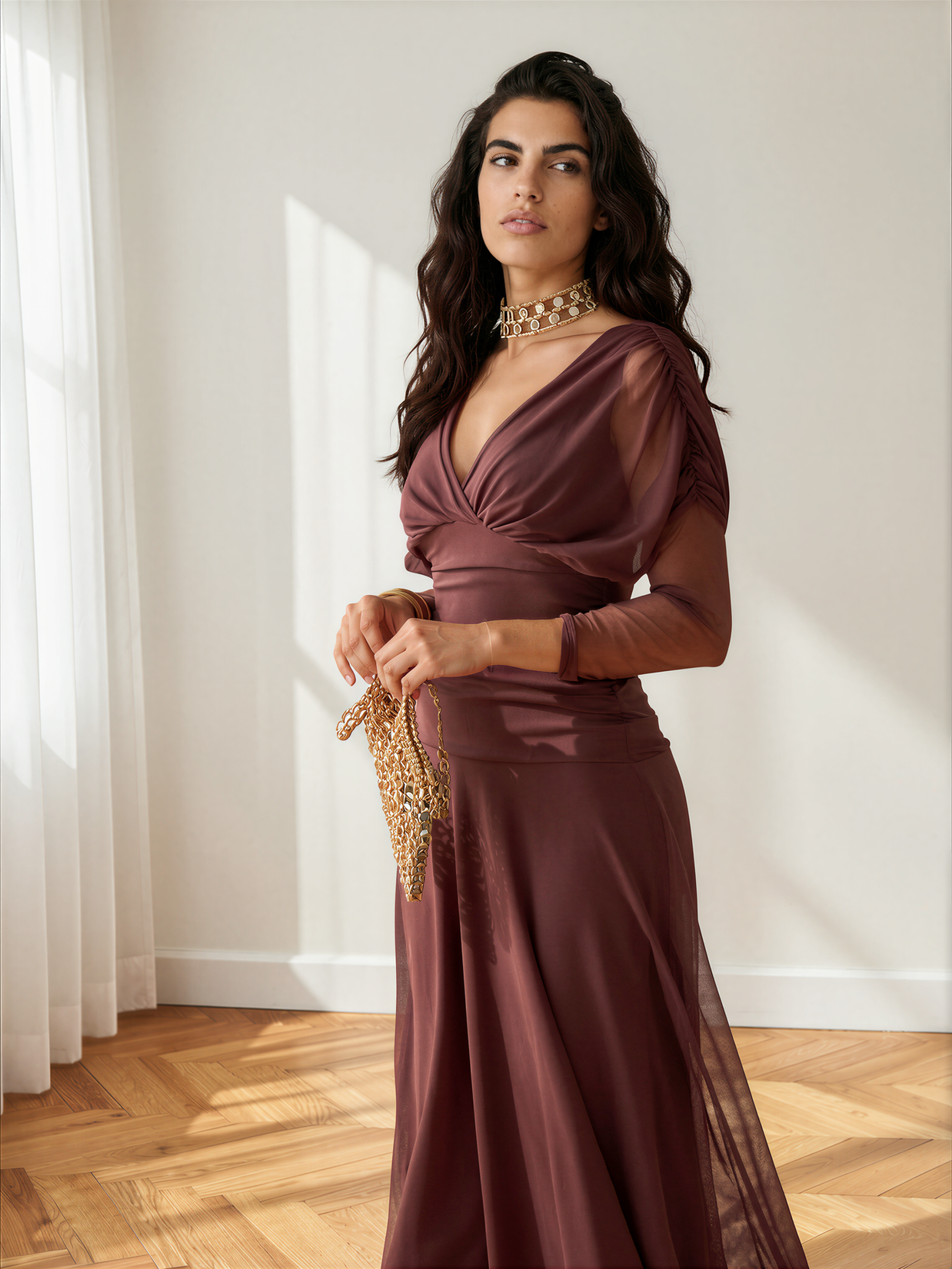 Vestido Talia marrón chocolate