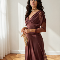 Vestido Talia marrón chocolate