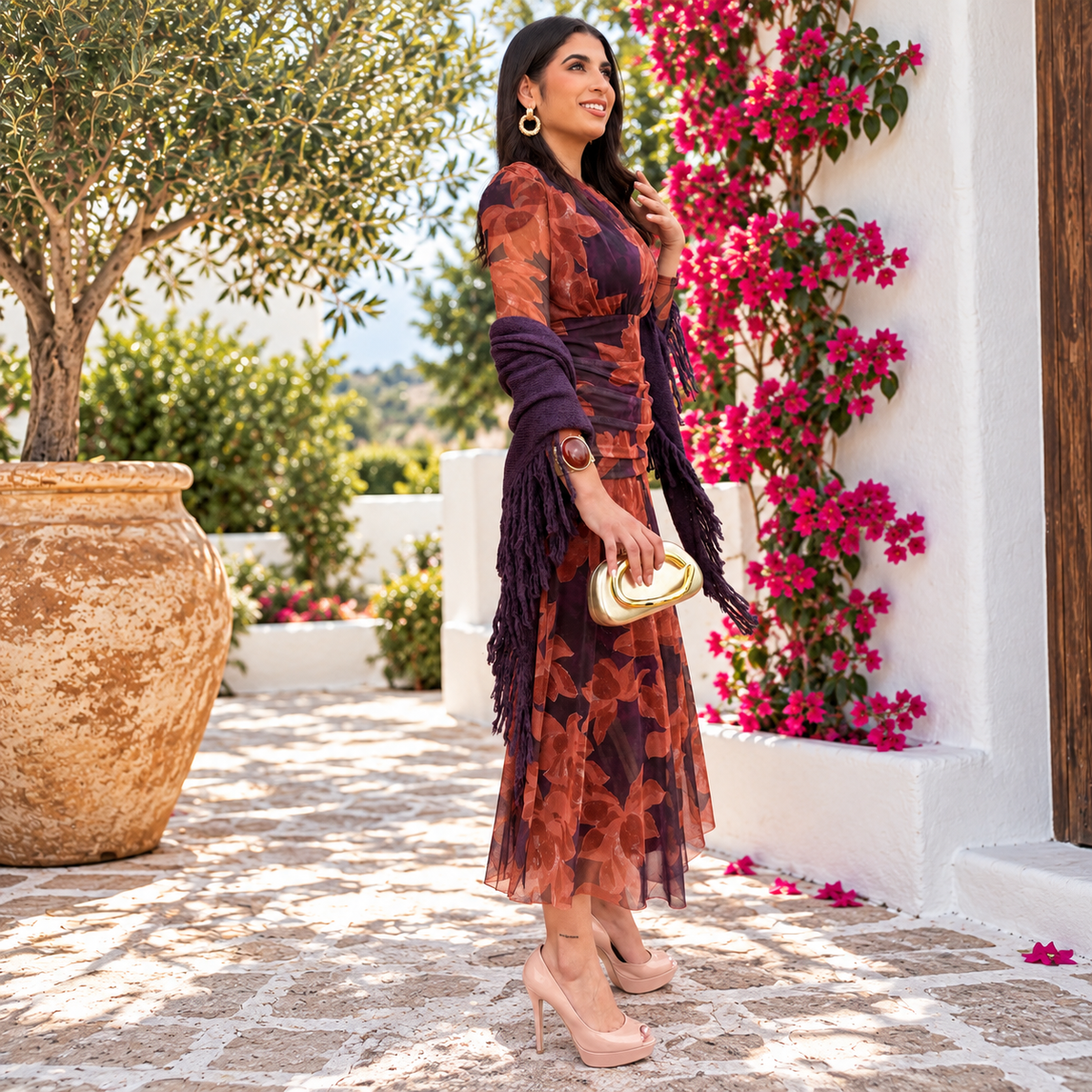 Vestido Elba Morado&coral