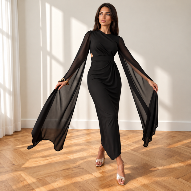 Vestido Troya Negro (doble capa)