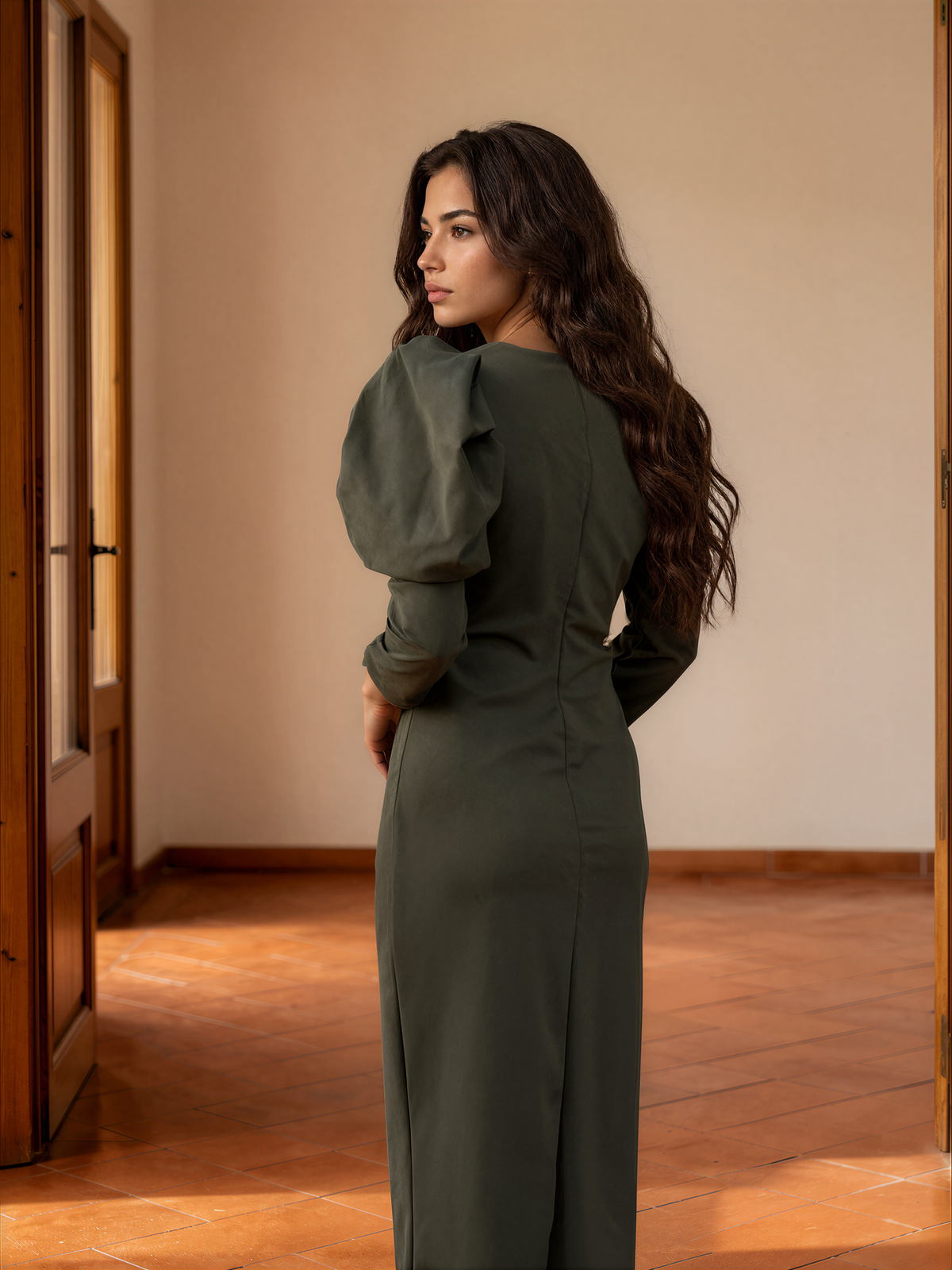 Vestido Mia verde oliva